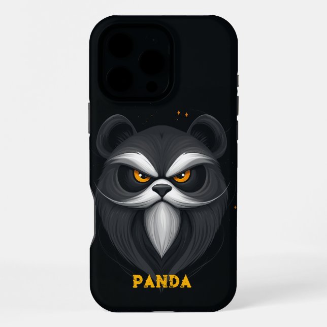Angry Panda Black iPhone Case (Back)