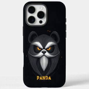 Angry Panda Black iPhone 16 Pro Max Case