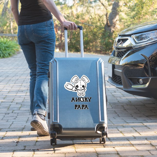 Angry Papa Grumpy Voodoo Bunny Cute (Suitcase Insitu)
