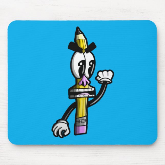 Angry Pencil Full Body Mouse Pad (Front)