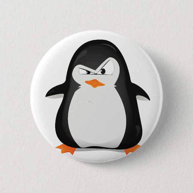 Angry Penguin 6 Cm Round Badge (Front)
