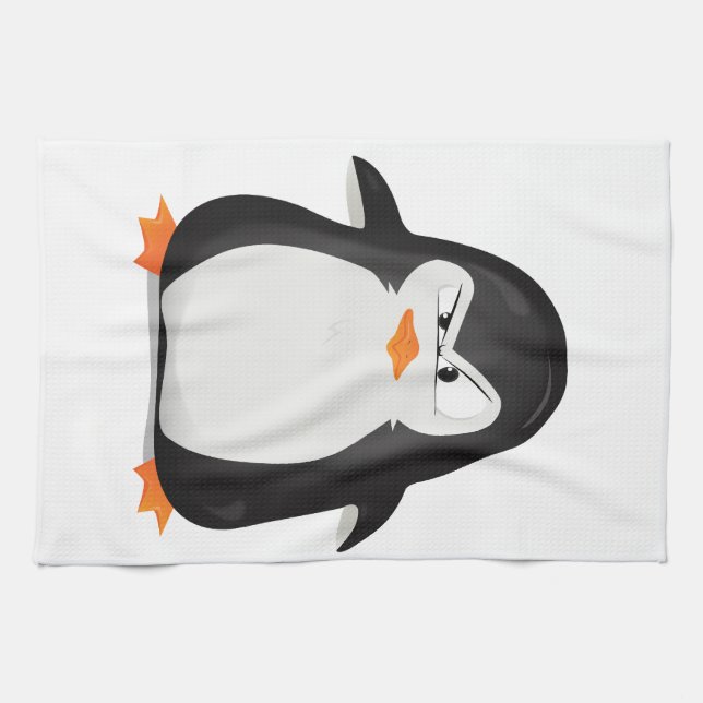 Angry Penguin Tea Towel (Horizontal)