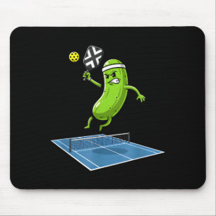 Angry pickle pickleball player court action graphi mouse pad