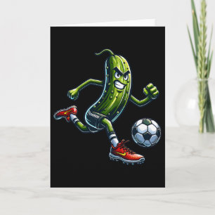 Angry Pickle Soccer Player Footbyll Cartoon  Card