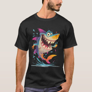 Angry Piranha Cartoon – Fierce Underwater Creatu T-Shirt