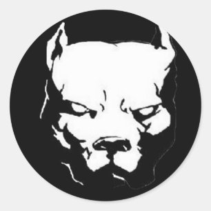 Angry Pitbull Dog Classic Round Sticker