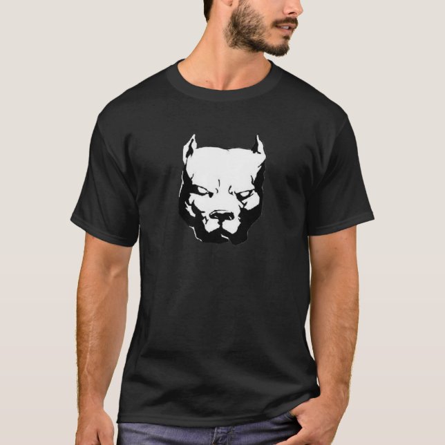 Angry Pitbull Dog T-Shirt (Front)