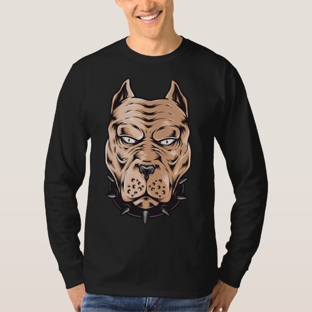 Angry Pitbull Head 61 T-Shirt (Front)