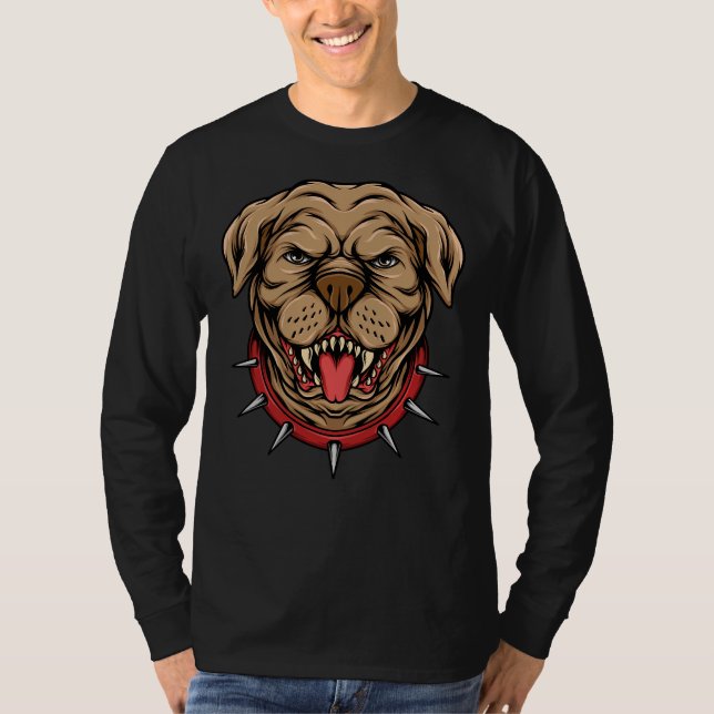 Angry Pitbull Head T-Shirt (Front)