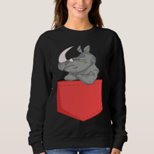 Angry Pocket Rhino   Rhino In Pocket For Kids Sweatshirt