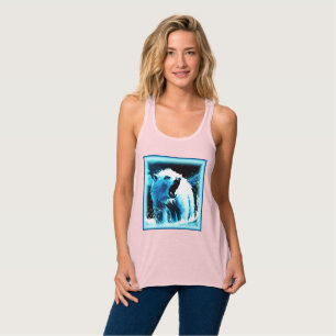 "Angry Polar Bear" Cute Painting. Buy Now Singlet