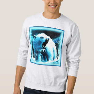 "Angry Polar Bear" Cute Painting. Buy Now Sweatshirt