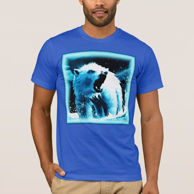 "Angry Polar Bear" Cute Painting. Buy Now T-Shirt (Front)
