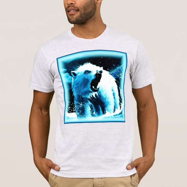 "Angry Polar Bear" Cute Painting. Buy Now T-Shirt (Front)