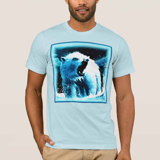 "Angry Polar Bear" Cute Painting. Buy Now T-Shirt (Front)