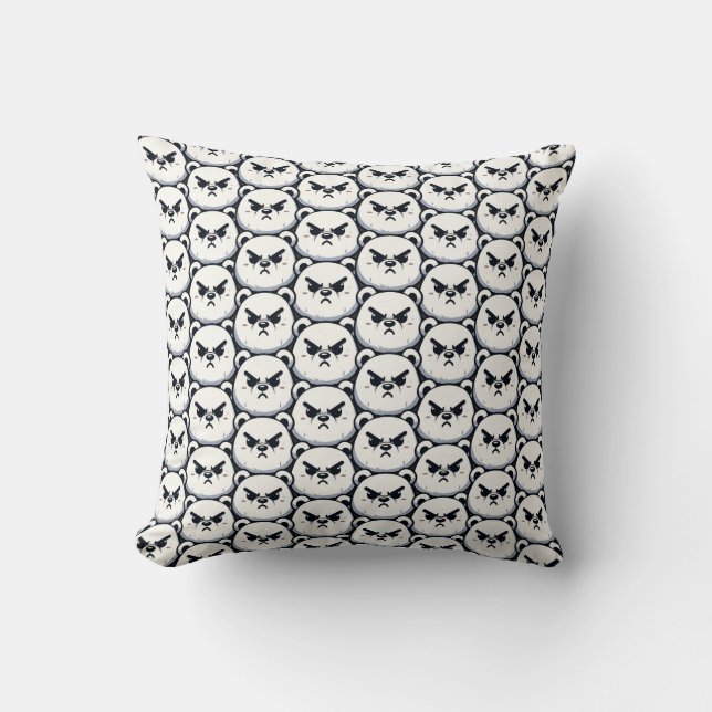Angry Polar Bear Design Cushion (Front)