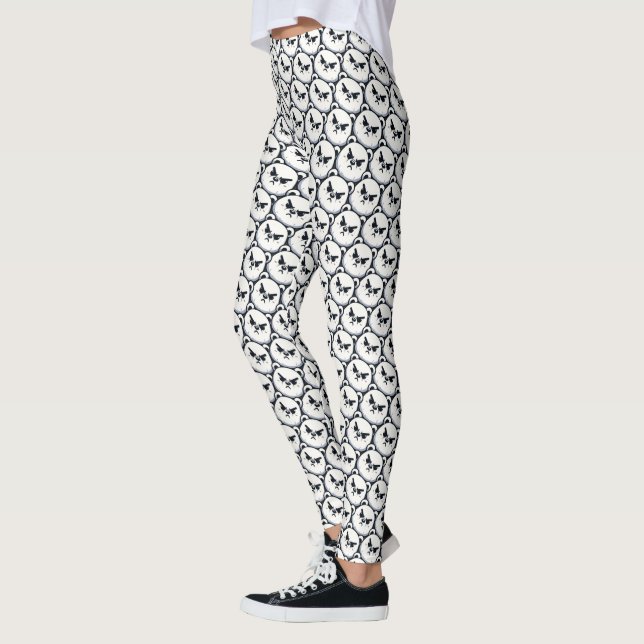 Angry Polar Bear Design Leggings (Left)