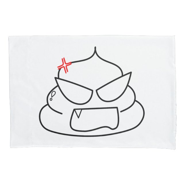 Angry Poop - Brootsch the PooPoo Pillowcase (Front)