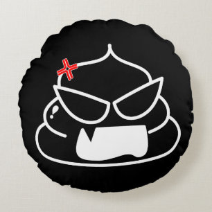 Angry Poop - Brootsch the PooPoo Round Cushion
