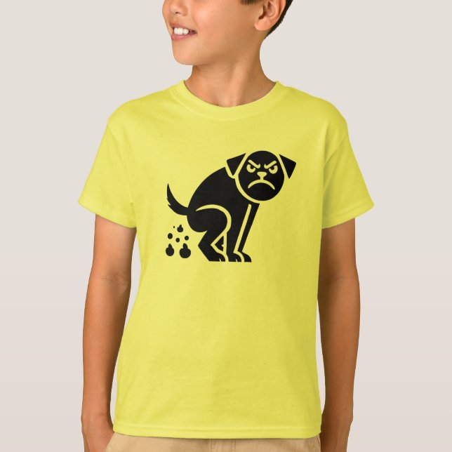 Angry Pooping Dog T-Shirt (Front)