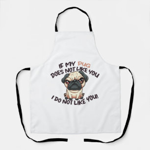Angry Pug (Tan) - Unique Design   Apron