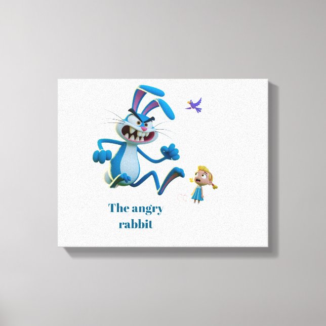angry rabbit  canvas print (Front)