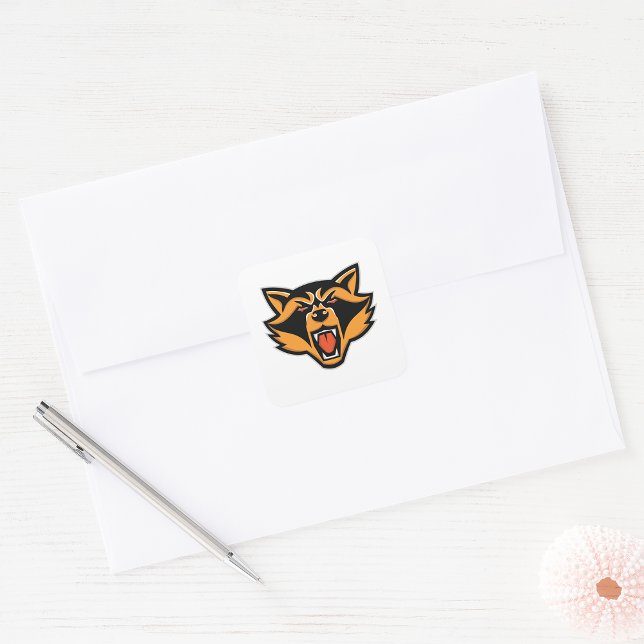 Angry Racoon Square Sticker (Creator Uploaded)