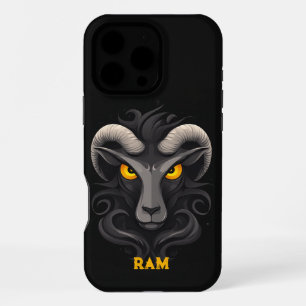 Angry Ram Black iPhone 16 Pro Max Case