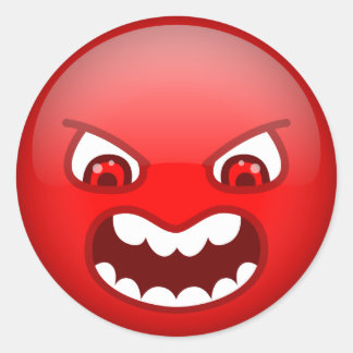 Angry red classic round sticker