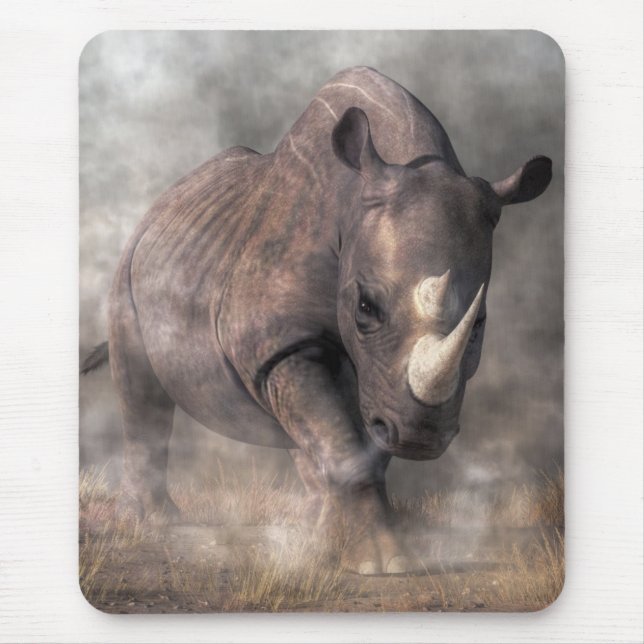 Angry Rhino Mouse Pad (Front)