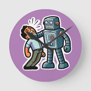 Angry Robot Round Clock
