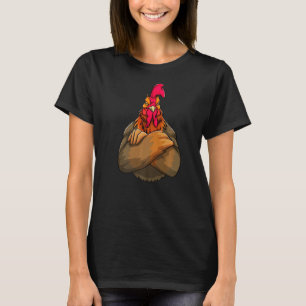 Angry Rooster Sunset Women Rude Hen Love T-Shirt