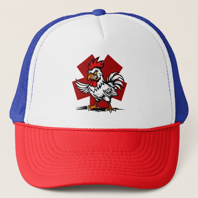 Angry Rooster Trucker Hat (Front)