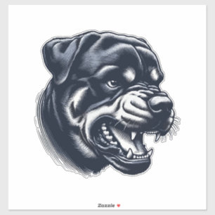 Angry Rottweiler Dog Bold Guard Dog Artwork