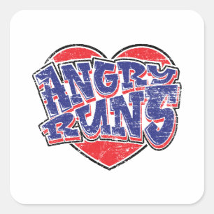 Angry Runs fans design v2 Square Sticker