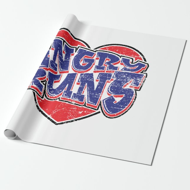 Angry Runs fans design v2  Wrapping Paper (Unrolled)