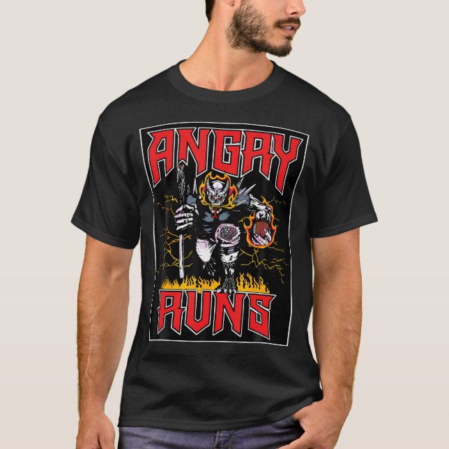 Angry Runs Good Morning Football Athlete Sport Lov T-Shirt (Front)