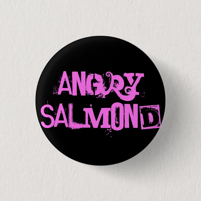 Angry Salmond 3 Cm Round Badge (Front)