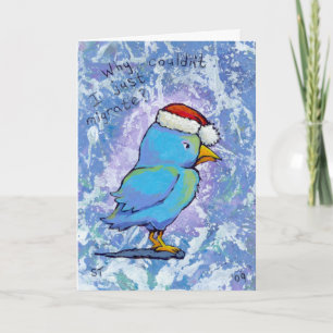 Angry Santa Bird migrate 4 the Holidays Tiny Art Holiday Card