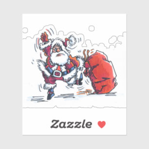 Angry Santa contour sticker