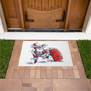Angry Santa doormat large santa