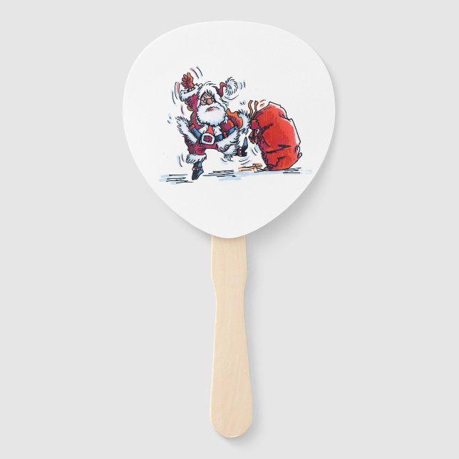 Angry Santa paddle hand fans (Front)
