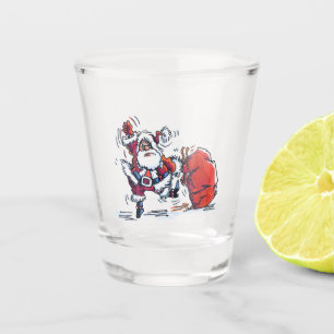 Angry Santa shot glass