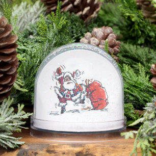 Angry Santa snow globe