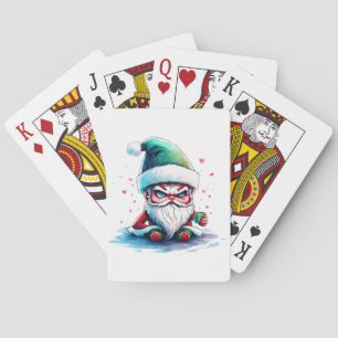 Angry Santa with a Cup of Coffee Playing Cards