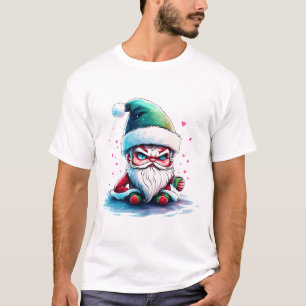 Angry Santa with a Cup of Coffee T-Shirt