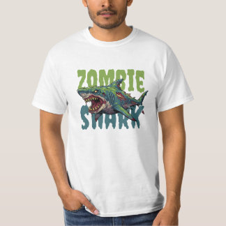 Angry scary Zombie shark illustration T-Shirt