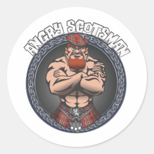 Angry Scotsman Classic Round Sticker