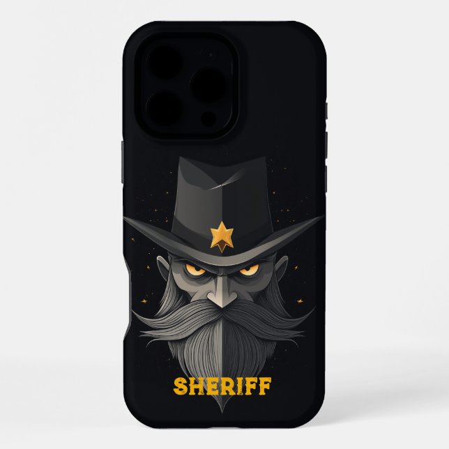 Angry Sheriff Black iPhone Case (Back)