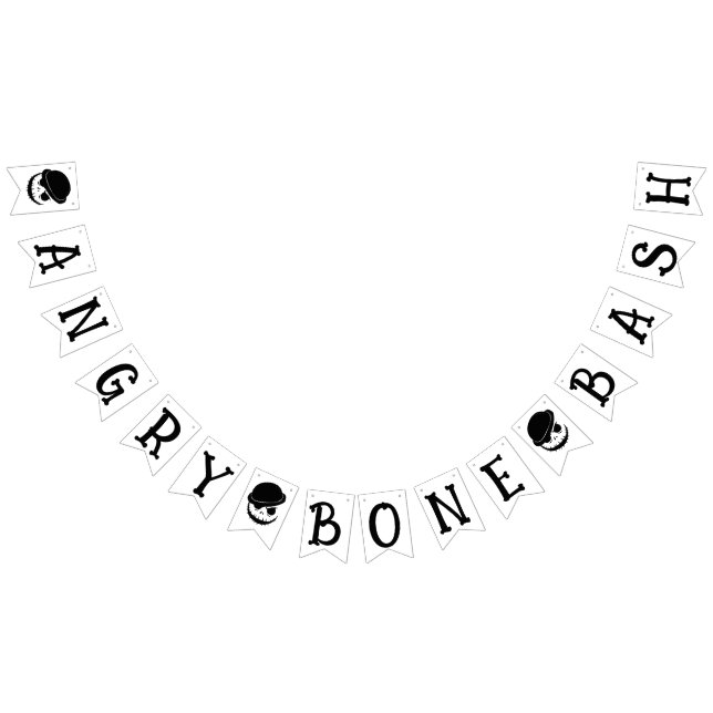 Angry Skeleton Bone Bash Halloween Bunting (All)
